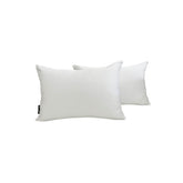 White Slub Satin Lumbar Pillow Cover