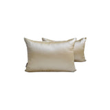 Champagne Slub Satin Lumbar Pillow Cover