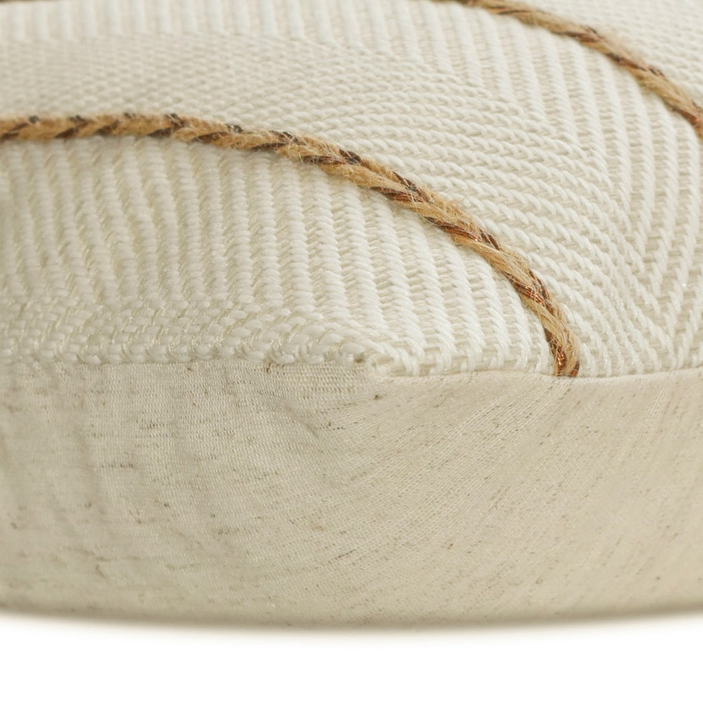 Chevron Strike - Beige Jute Lumbar Cushion Cover