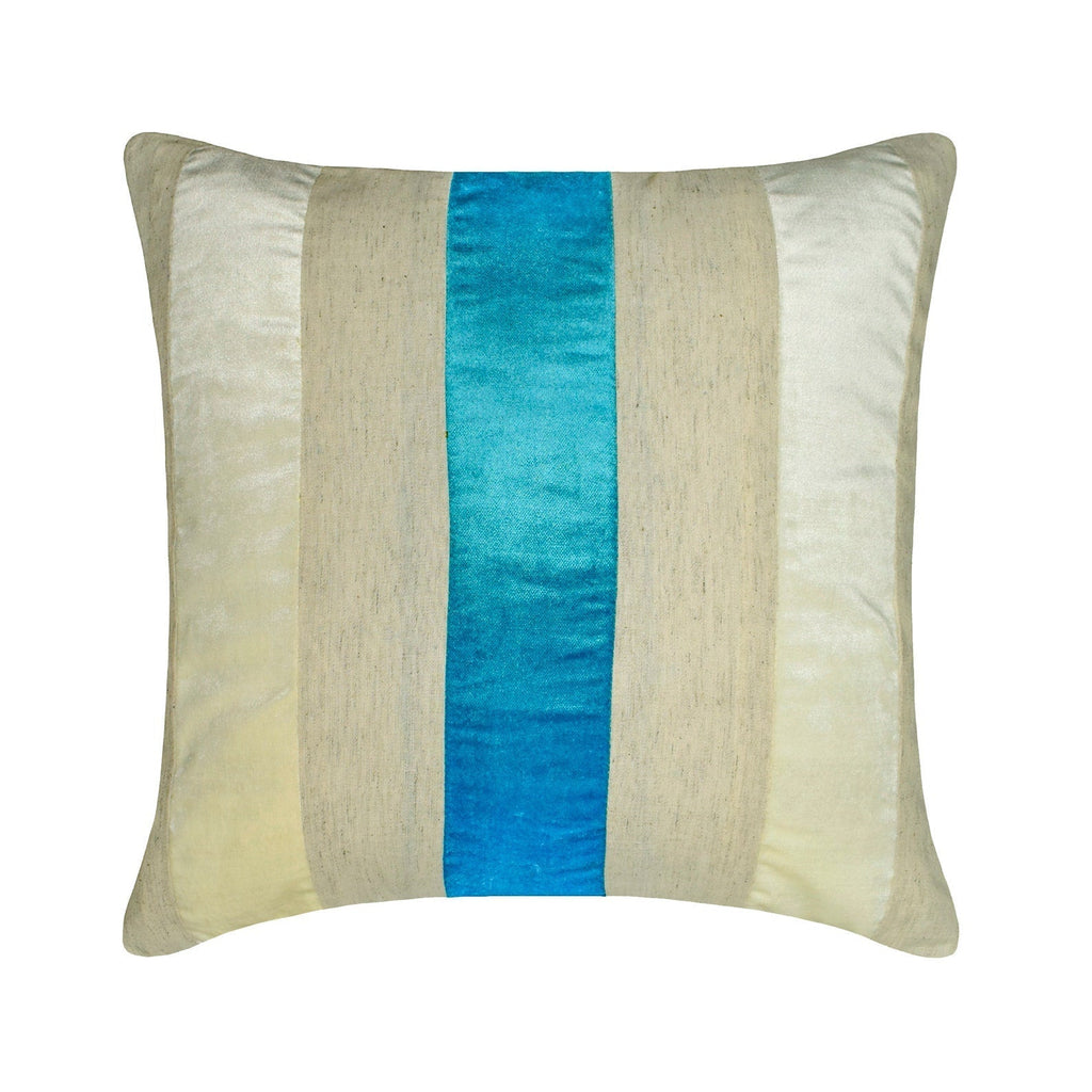 Velvet Band Gold - Gold Velvet & Linen Throw Pillow Cover