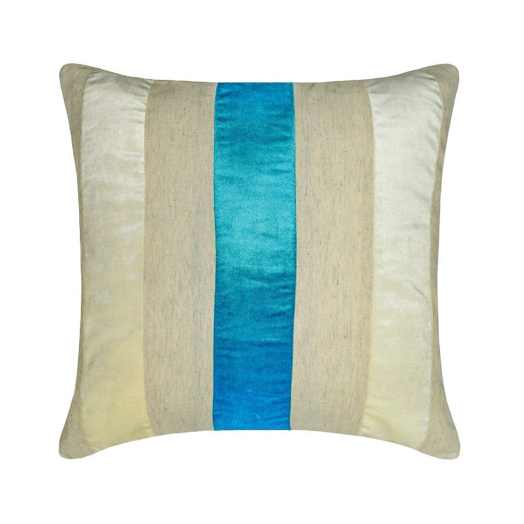 Velvet Band Gold - Gold Velvet & Linen Throw Cushion Cover