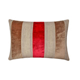 Swathe Brown - Brown Velvet & Linen Lumbar Pillow Cover