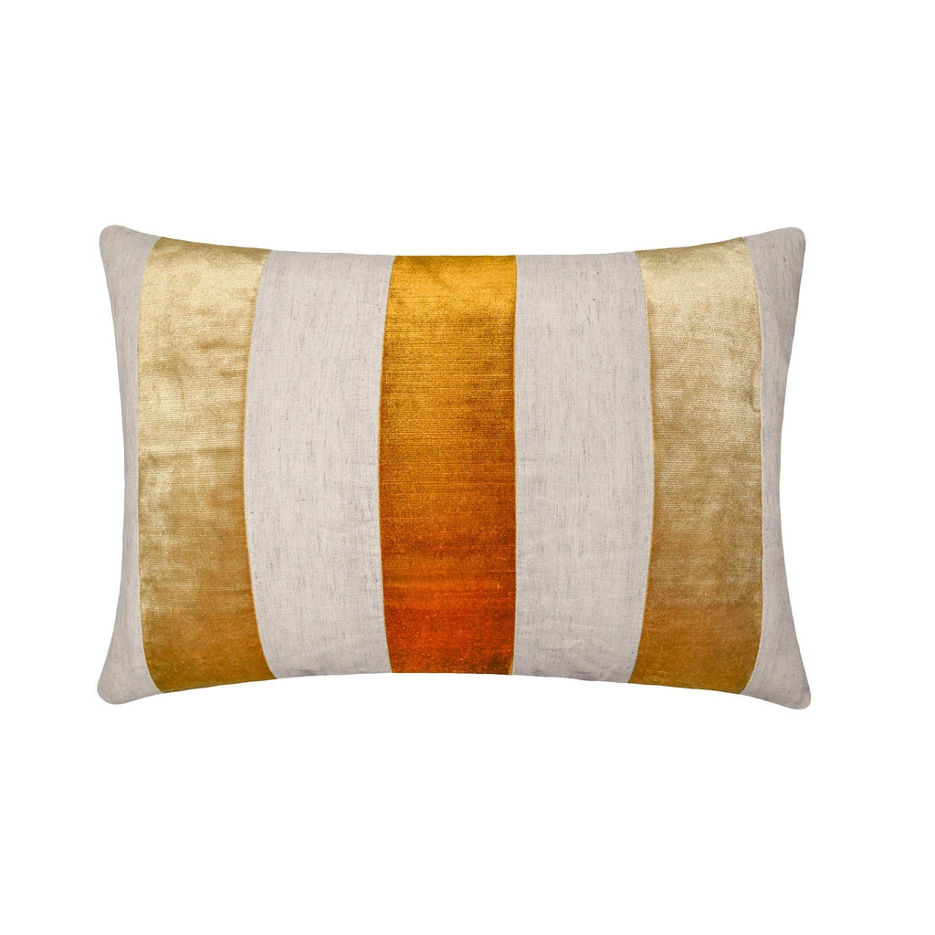 Swathe Brown - Brown Velvet & Linen Lumbar Pillow Cover