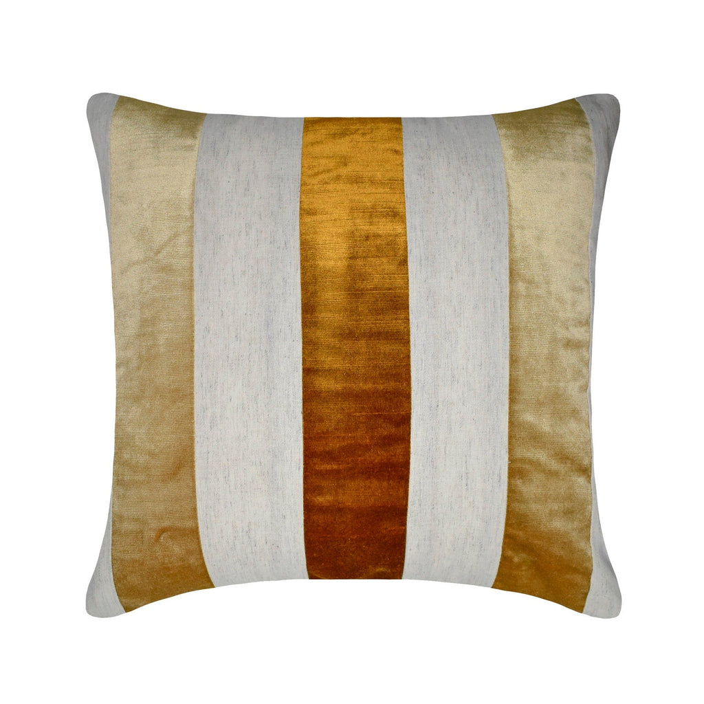 Velvet Band Gold Throw Cushion Cover