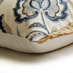 Atasi - Blue Linen Lumbar Pillow Cover