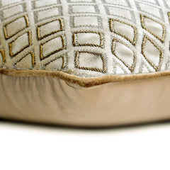 Gold Gem - Beige Velvet Throw Cushion Cover