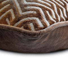 Chevron Locked - Brown Velvet Throw Pillow Cover