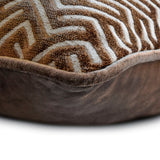 Chevron Locked - Brown Velvet Throw Cushion Cover