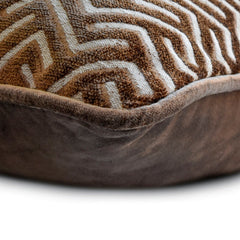 Chevron Locked - Brown Velvet Decorative Euro Sham
