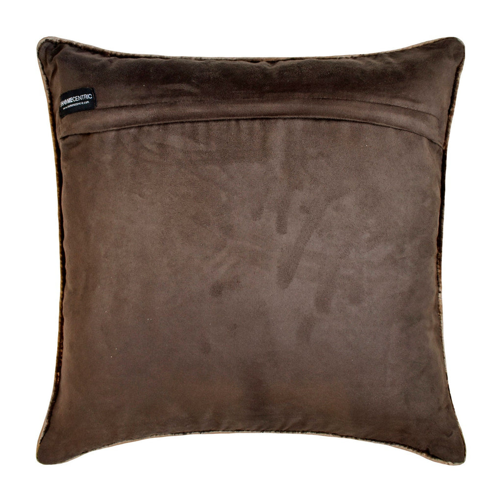 Chevron Locked - Brown Velvet Throw Pillow Cover