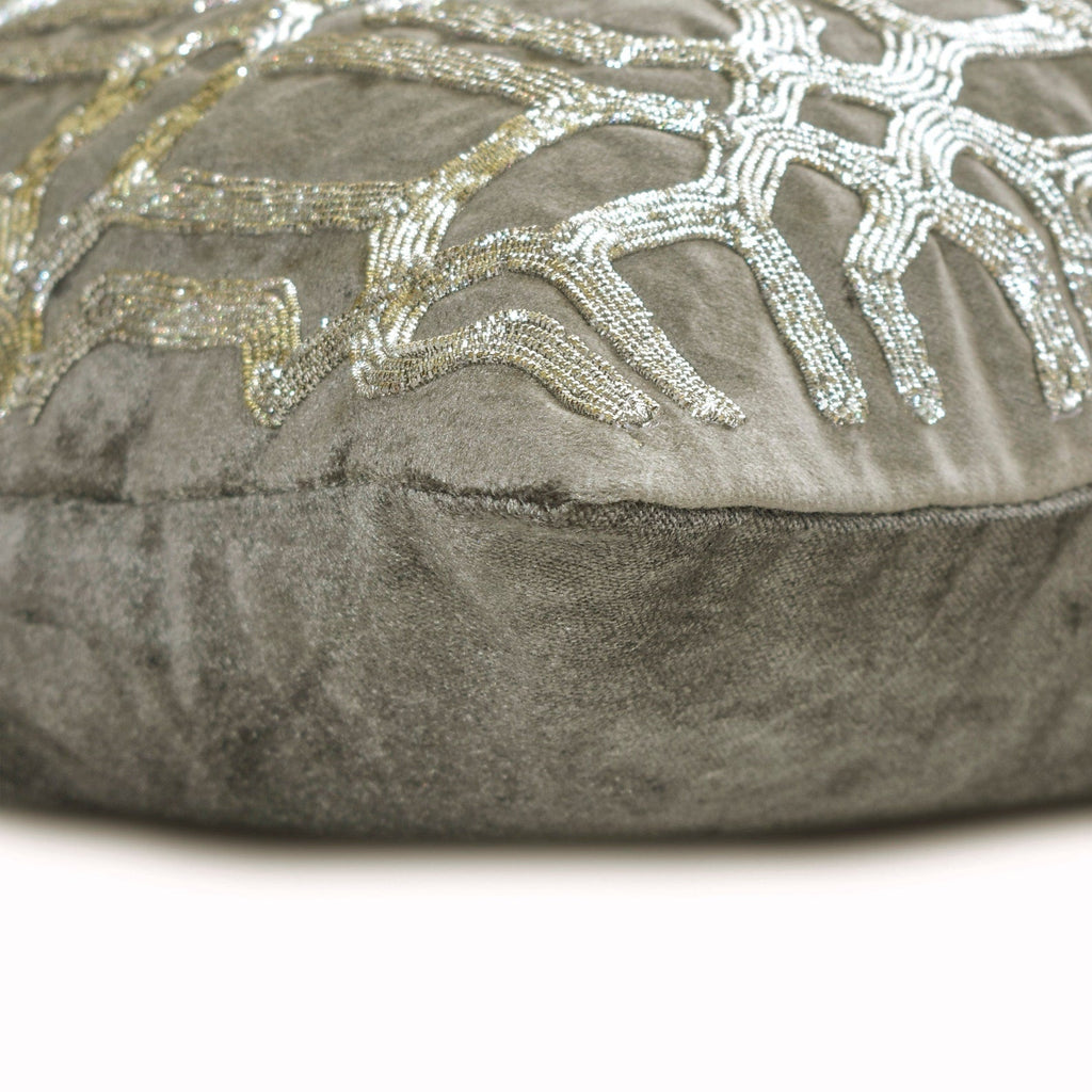 Celebration - Grey velvet Lumbar Pillow Cover