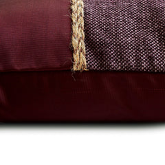 Jute Wine Suit - Wine Jute & Satin Decorative Euro Sham