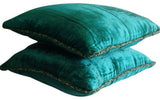 Blue Shimmer - Teal Blue Velvet Decorative Euro Sham