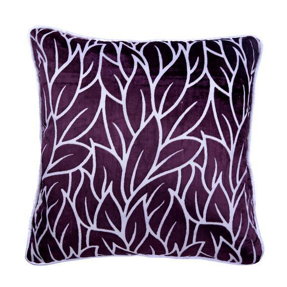 Cayenne Red Leaves - Cayenne Red Burnout Velvet Throw Pillow Cover