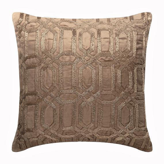 Turkish Silver - Charcoal Gray Velvet Decorative Euro Sham