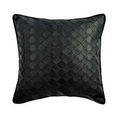Purple Leather Weave - Purple Faux Leather Throw Pillow Cover