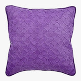 Blue Leather Weave - Blue Faux Leather Throw Pillow Cover