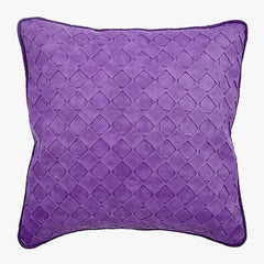 Blue Leather Weave - Blue Faux Leather Decorative Euro Sham