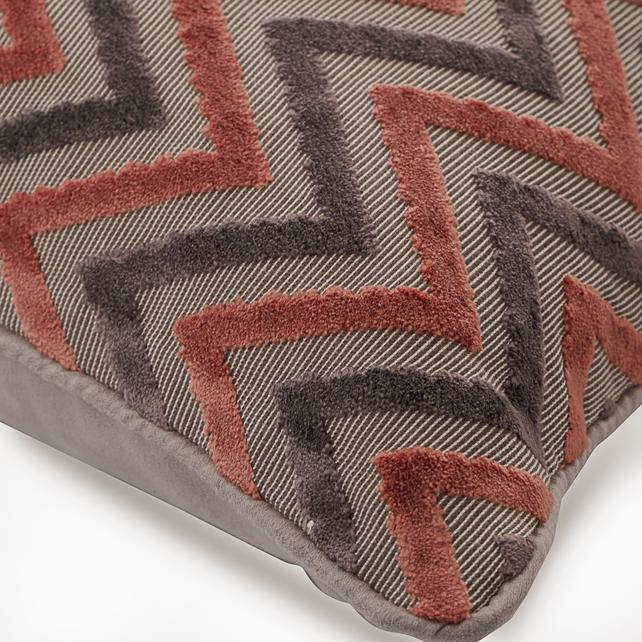 Chevron cushion Top - Gray Jacquard Silk Throw cushion Cover