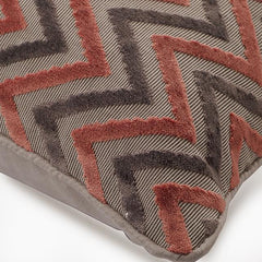 Chevron Pillow Top - Gray Jacquard Silk Decorative Euro Sham