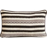 Black & White Wool Decorative Lumbar Pillow Cover, Moroccan Ceramics