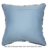 Blue Geometric Embrodiery - Light Blue, Dark Blue Velvet Duvet Cover Set