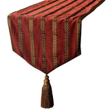 Rust & Red Linen  Decorative Table Runners Sumac Stripe
