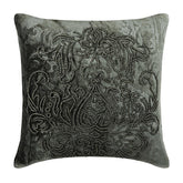 Steel Damask Silver Foil Throw Pillow Cover