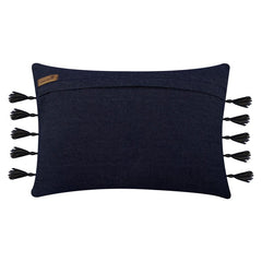 Leopard Gold - Blue Cotton Lumbar Cushion Cover