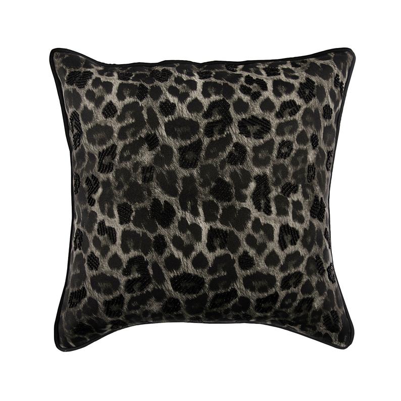 Spotted Wild Grey Leopard Throw Pillow Cover