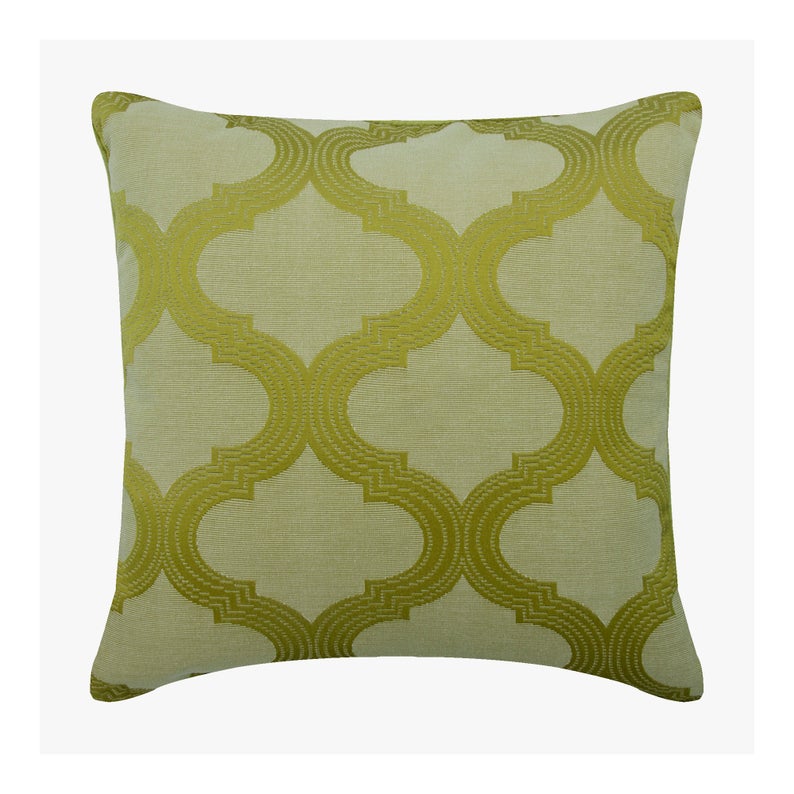 Trellis Weave Green Geometric Throw Cushion Cover