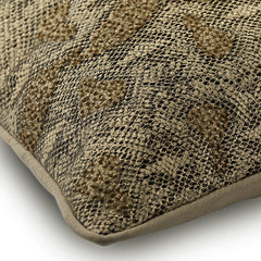 Walk The Wild Gold Leather Throw Pillow Cover
