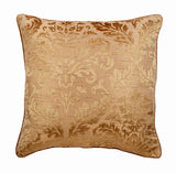 Blonde Damask - Gold Velvet Throw Pillow Cover