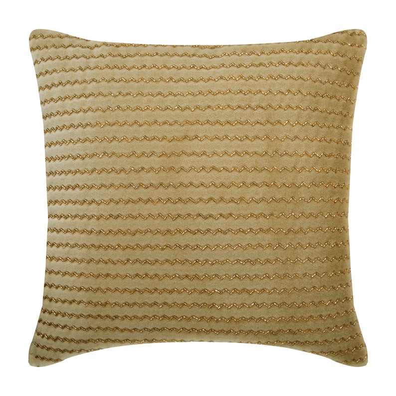 Gold Walk Beaded Throw Pillow Cover