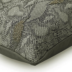 Animal Silver - Silver Faux Leather Lumbar Cushion Cover