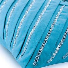 Aqua Crystal Greetings - Turquoise Blue Suede Throw Pillow Cover
