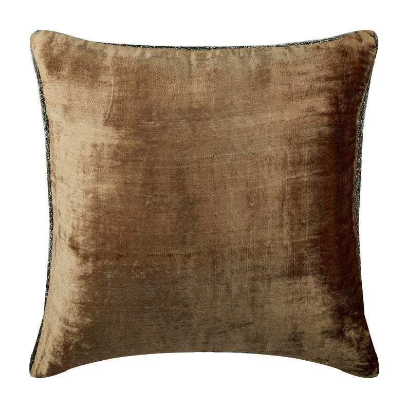 Choco Shimmer - Light Brown Velvet Decorative Euro Sham