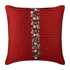 Navy Blue Crystals - Navy Blue Art Silk Throw Pillow Cover