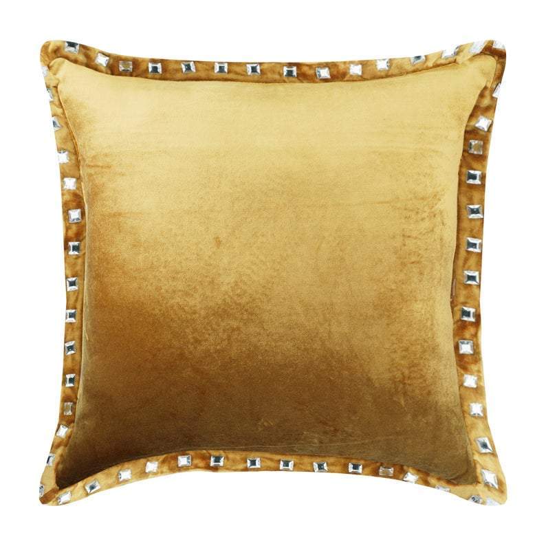 Turquoise Blue Crystal Palace - Turquoise Blue Velvet Decorative Euro Sham