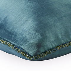 Blue Shimmer - Teal Blue Velvet Decorative Euro Sham
