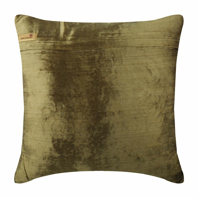 Circle Of Peace - Sage Green Velvet Throw Pillow Cover