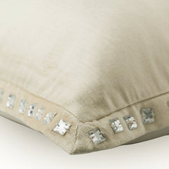 Ecru Crystal Palace - Ecru Velvet Throw Pillow Cover