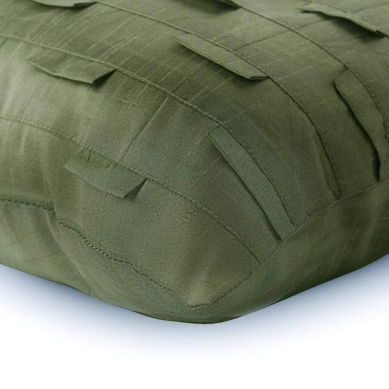 Taupe Green Ocean - Taupe Green Art Silk Decorative Euro Sham