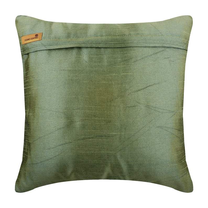 Taupe Green Ocean - Taupe Green Art Silk Decorative Euro Sham