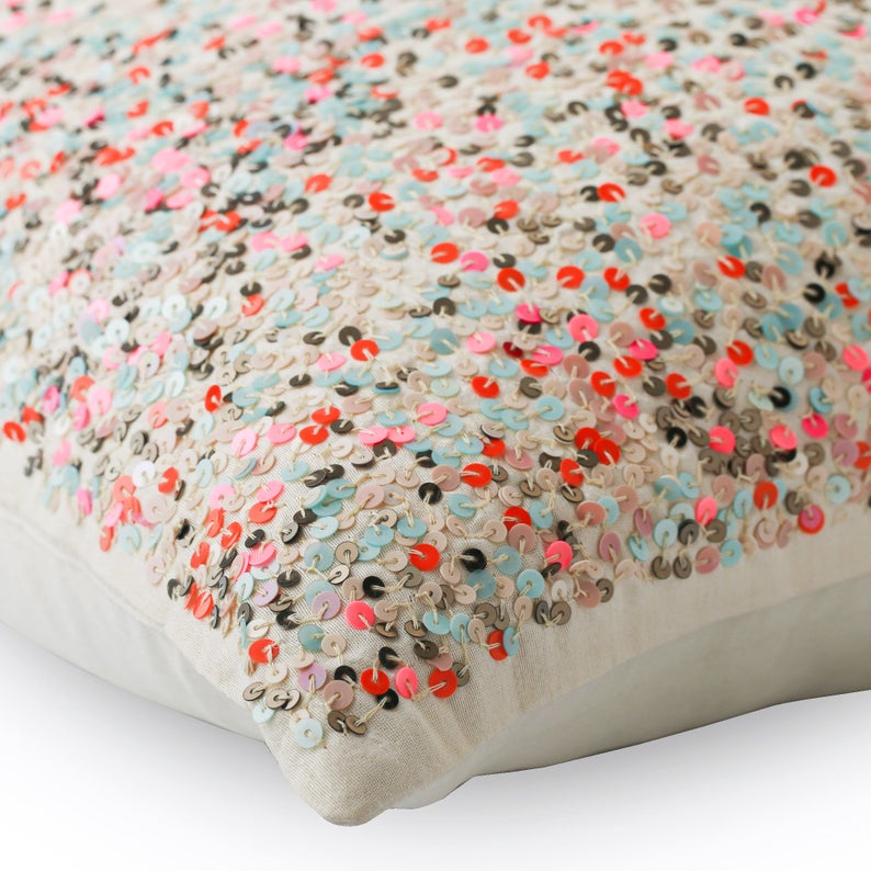 The Faraway Land - Pink Art Silk Throw Pillow Cover