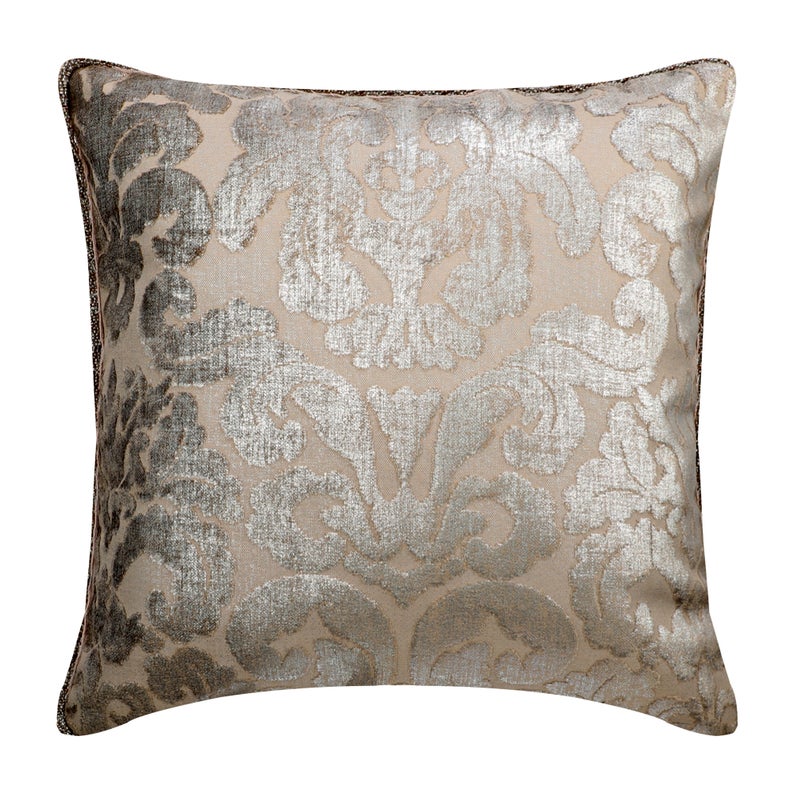 Blonde Damask - Gold Velvet Throw Pillow Cover