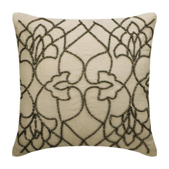 Beige Magnet Linen Throw Pillow Cover