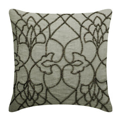 Beige Magnet - Beige Linen Throw Pillow Cover