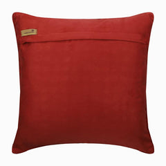 Wheeling Around Red Gold Beaded Throw Pillow Cover