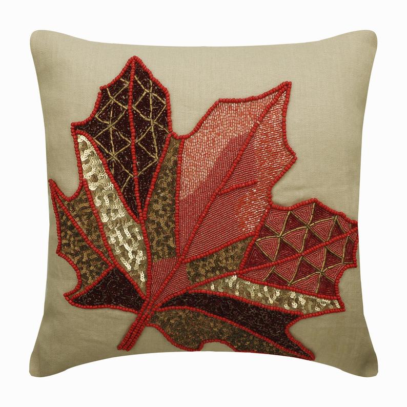 Changing Maple Leaf Throw Pillow Cover